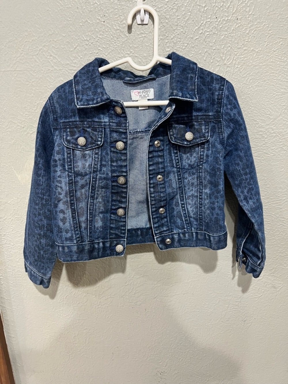 The Children's Place Dark Blue Denim Jean Jacket Cotton Blend Size 4T EUC - Picture 1 of 4
